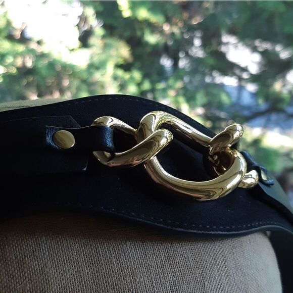 NWT H&M Waist Belt Chainlink Faux Suede  - Picture 4 of 6